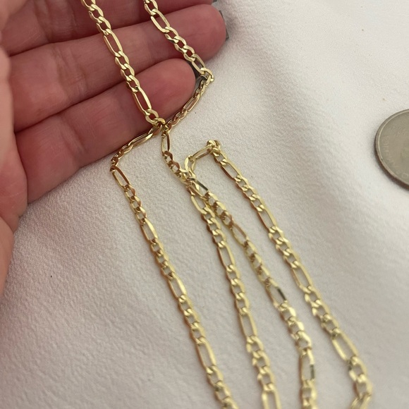 Solid 14k Gold Figaro Necklace - Picture 5 of 8